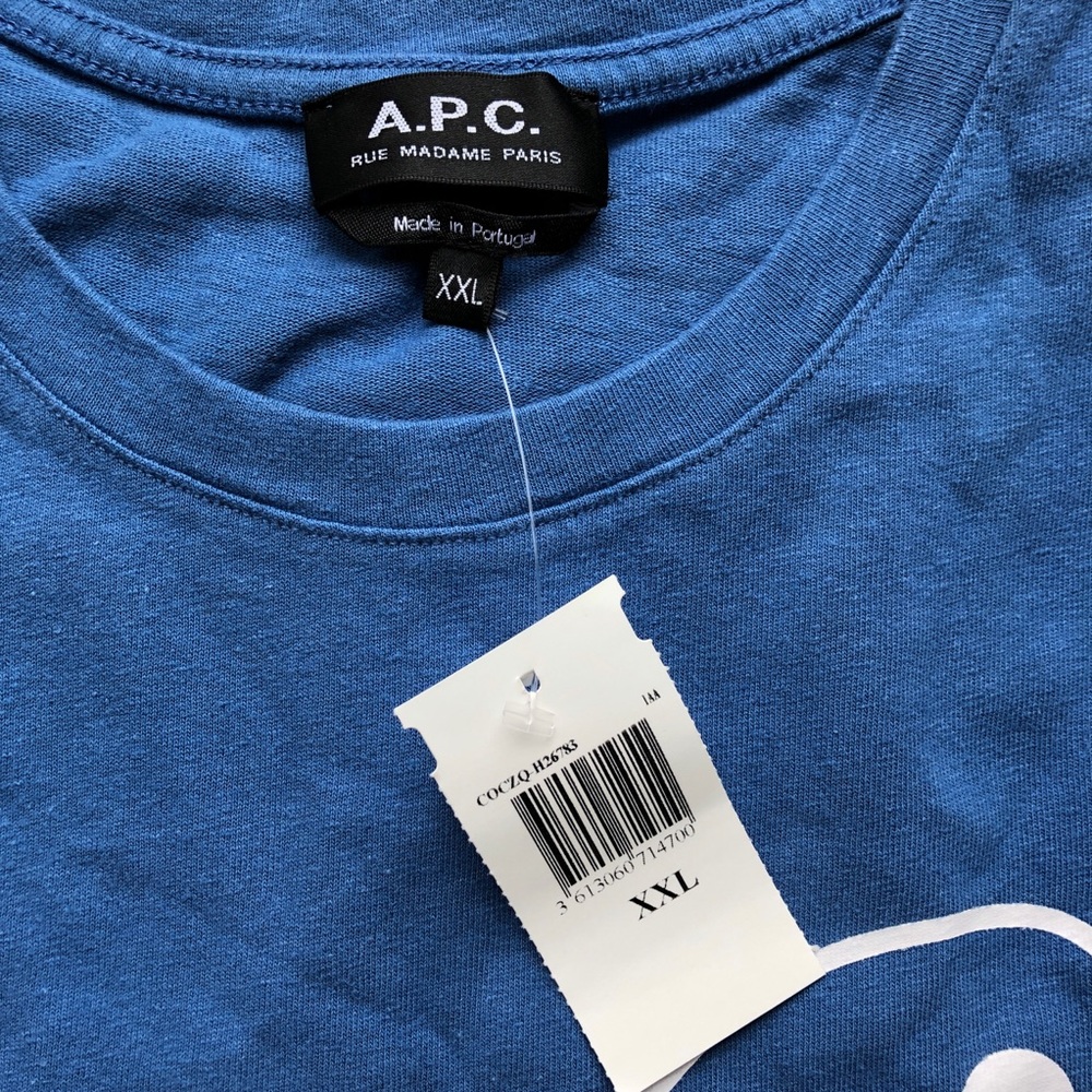 A.P.C. Blue Short Sleeve Tee - Picture 2 of 6